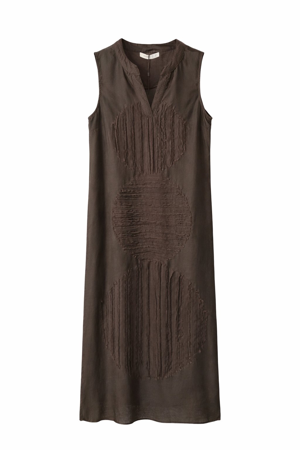 Vestido color chocolate sin mangas