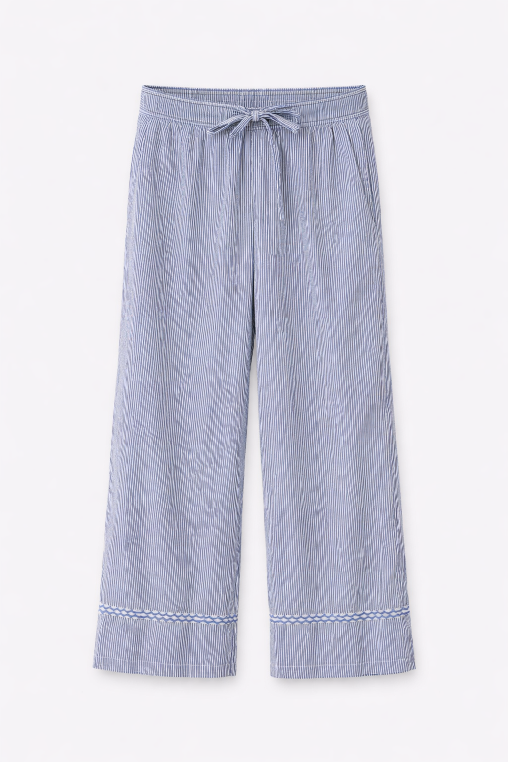 Pantalón algodón rayas azules
