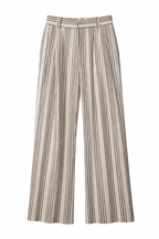 Pantalón en raya vertical en tono crudo