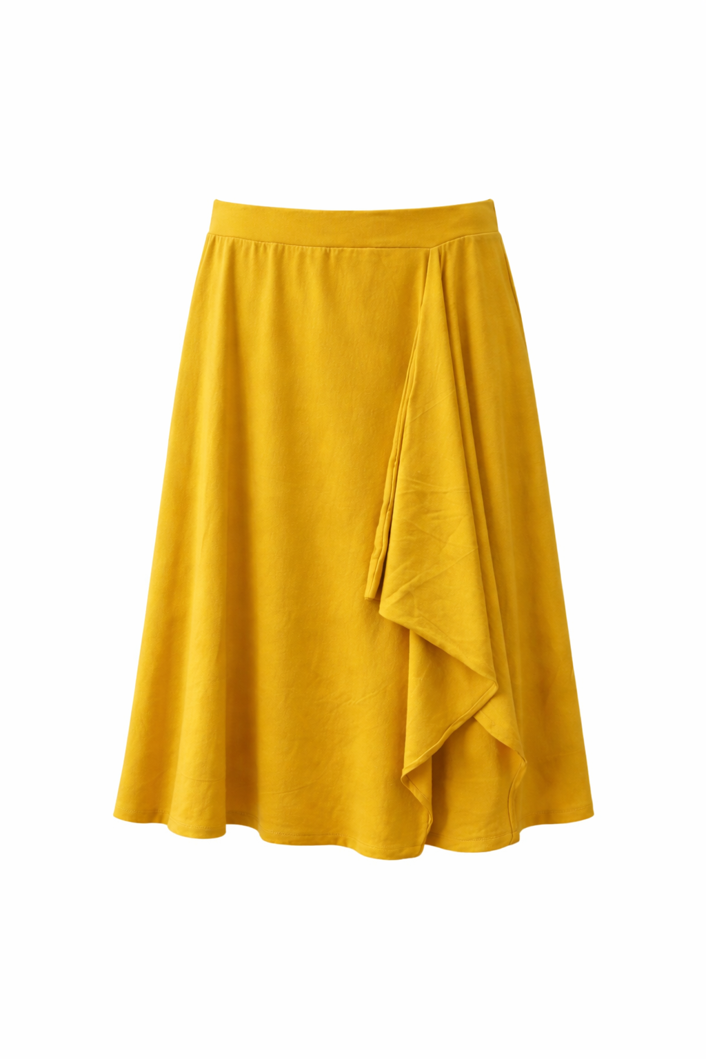 Falda midi mostaza