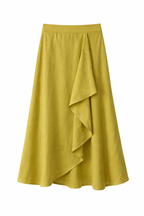 Falda midi verde oliva