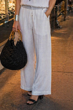 Pantalón de algodón blanco