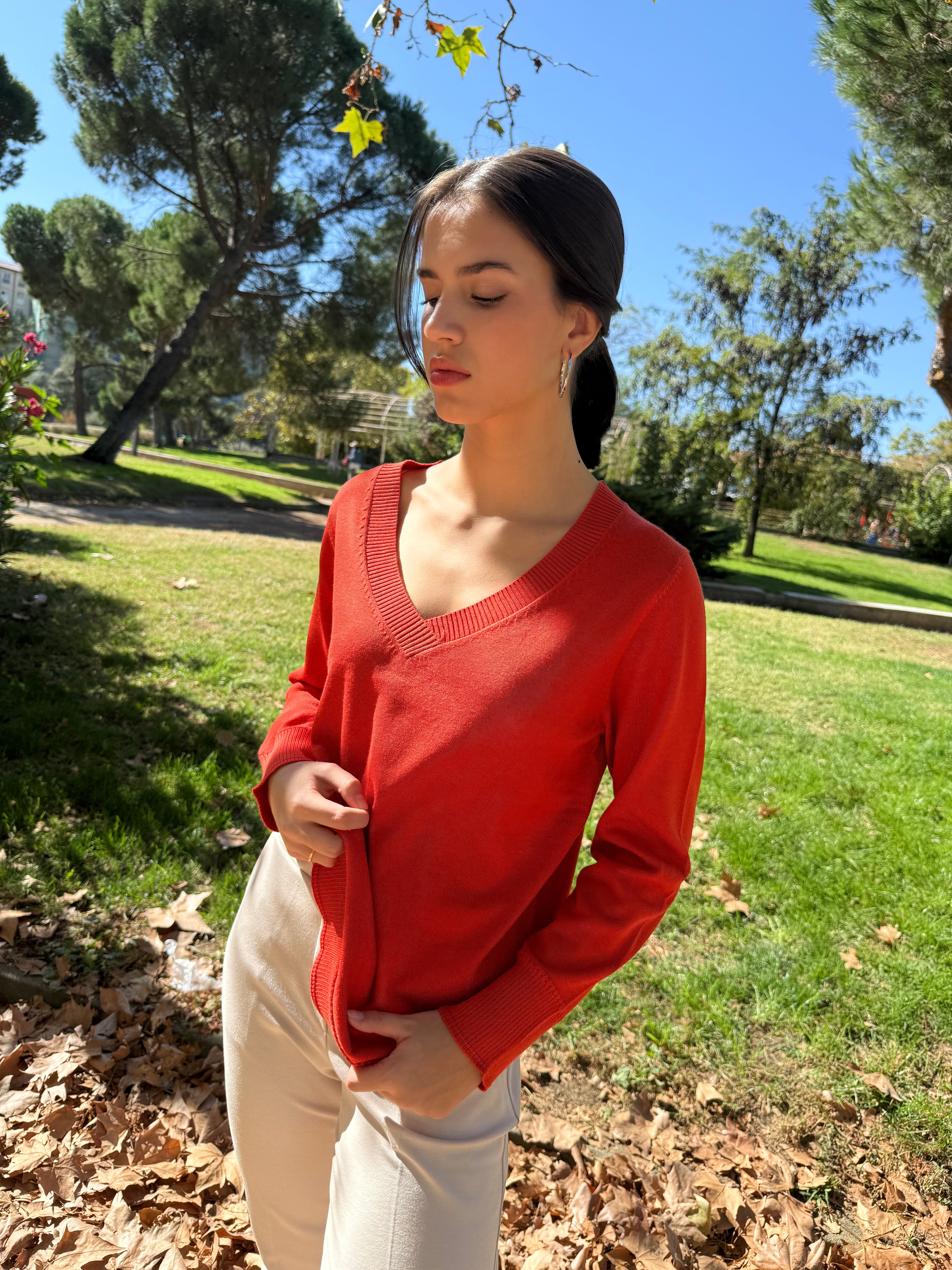 Jersey color ladrillo