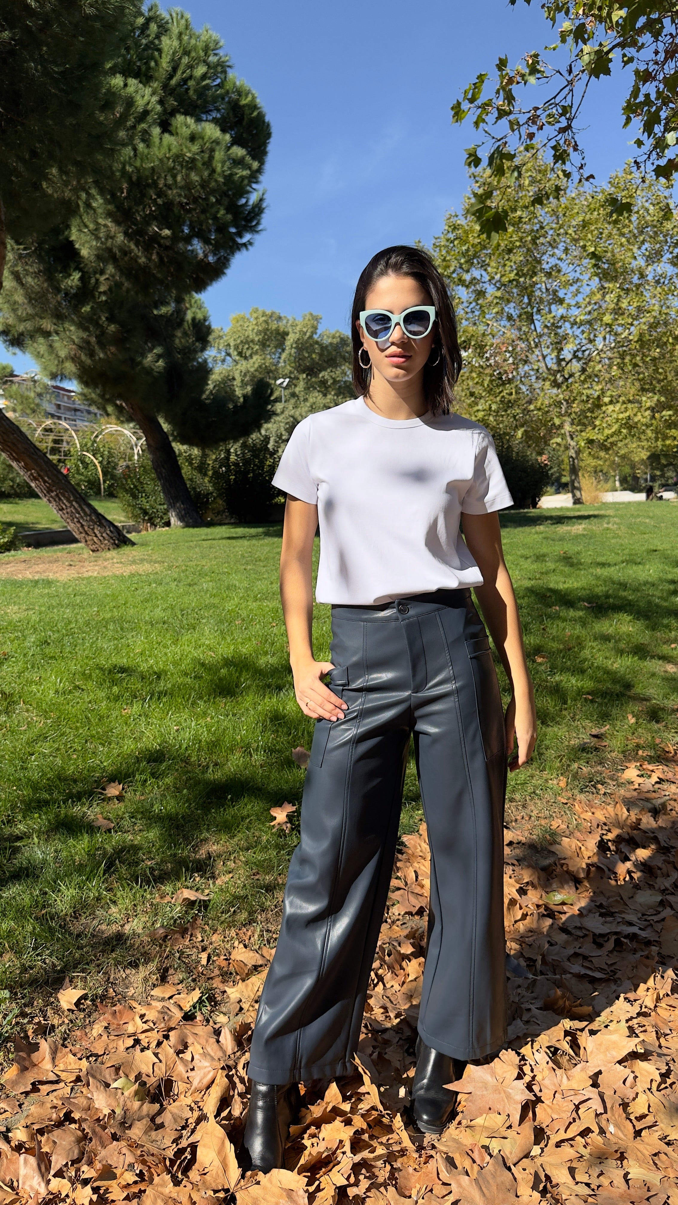 PANTALÓN POLIPIEL AZUL