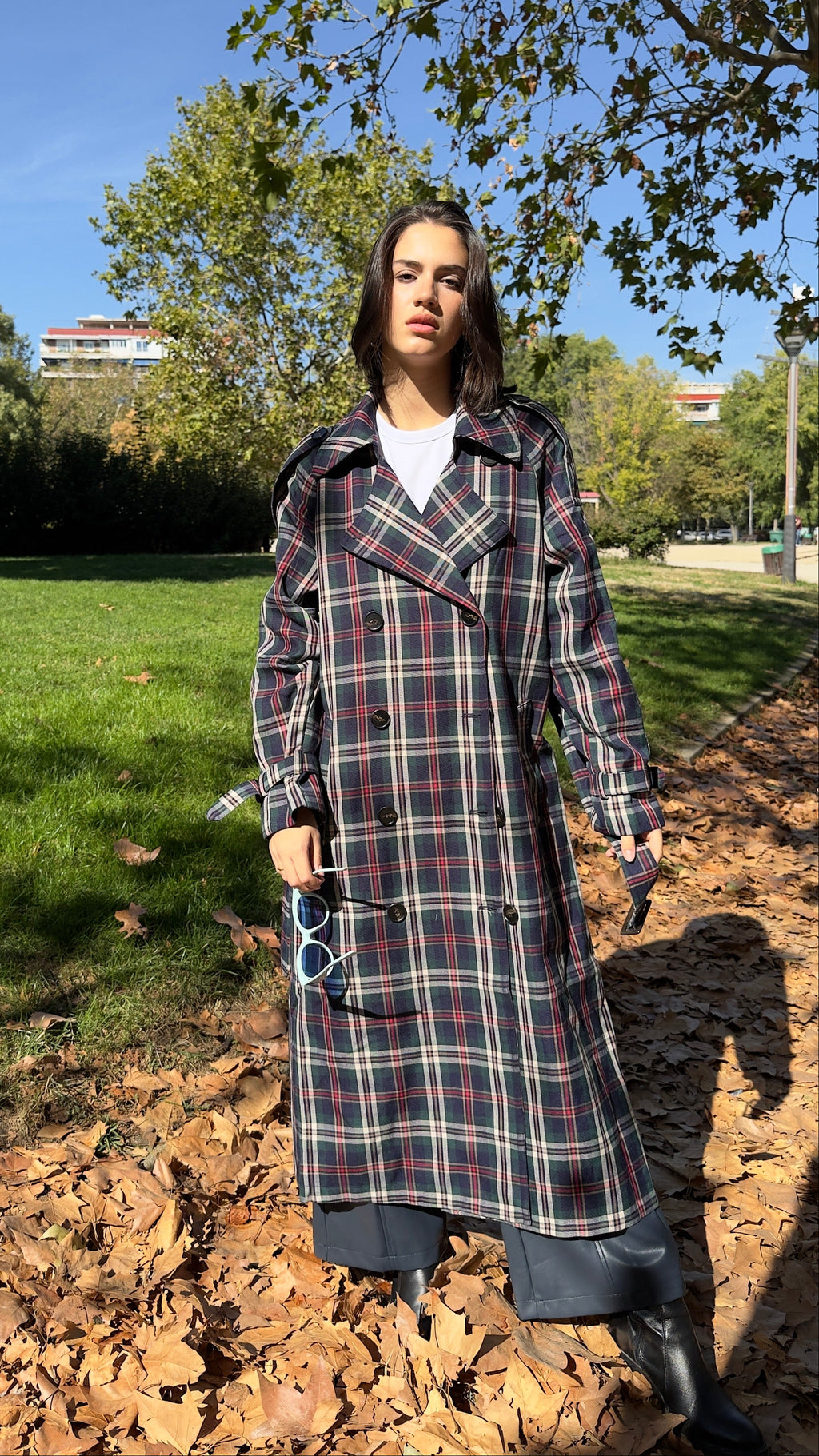 GABARDINA CUADROS BRITISH OVERSIZE
