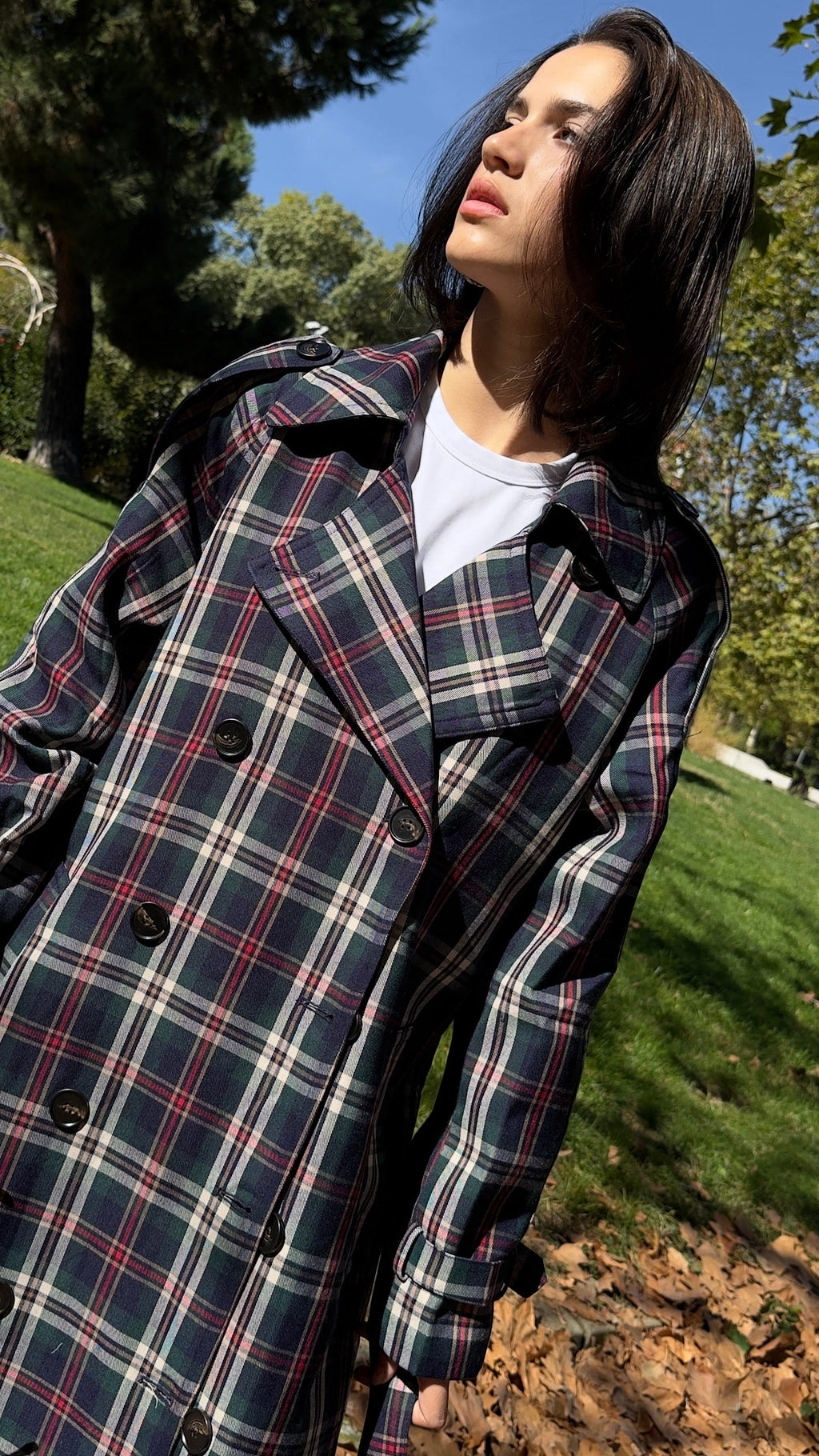 GABARDINA CUADROS BRITISH OVERSIZE