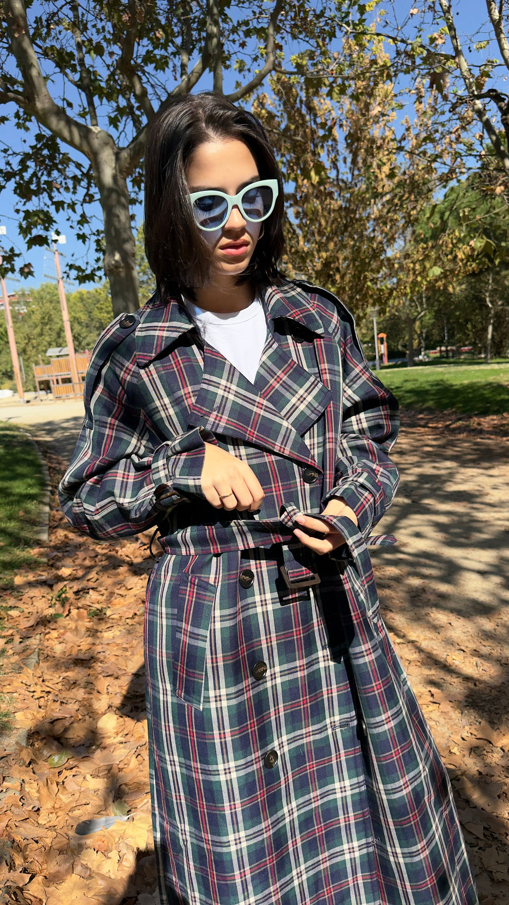 GABARDINA CUADROS BRITISH OVERSIZE