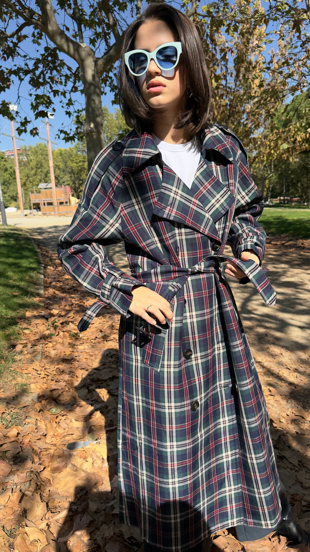 GABARDINA CUADROS BRITISH OVERSIZE